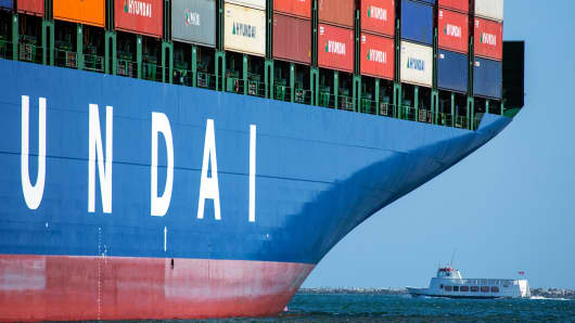 Container ship international trade