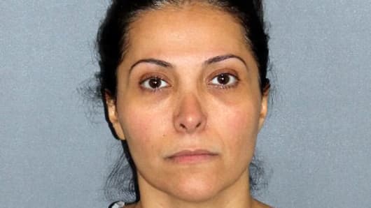 Mugshot of Saudi Princess Meshael Alayban, 42, charged with human trafficking in California.