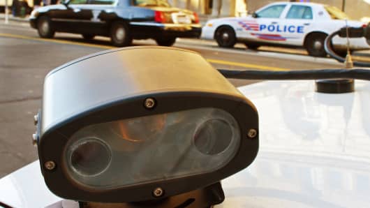 A license plate reader on a police car in Washington, D.C.