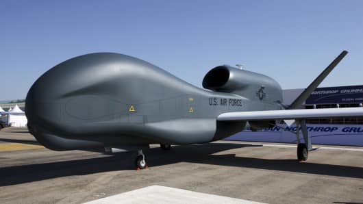 A United States Air Force Global Hawk drone, manufactured by Northrop Grumman Corp.
