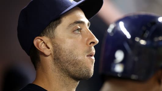 Milwaukee Brewer's Ryan Braun is suspended until next season following a positive test for elevated testosterone.