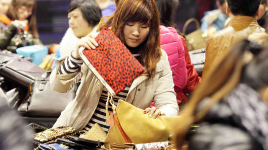 A shopper in Shanghai