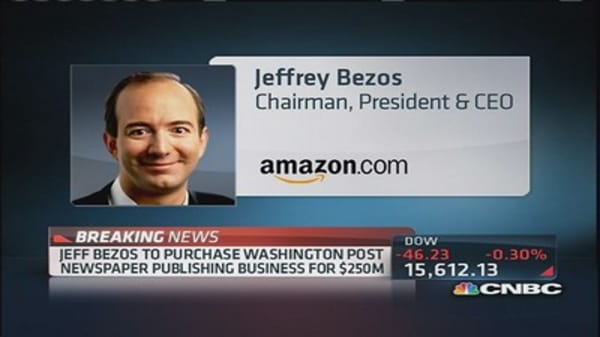 Jeff Bezos to acquire Washington Post