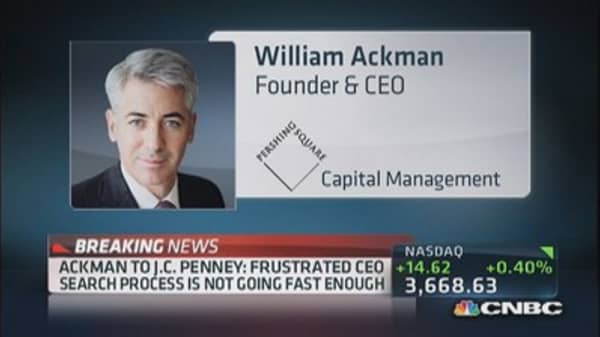 Ackman wants new JCP CEO to be in place in 45 days