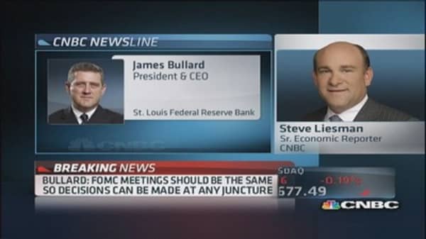 Bullard: FOMC needs to see more data before tapering
