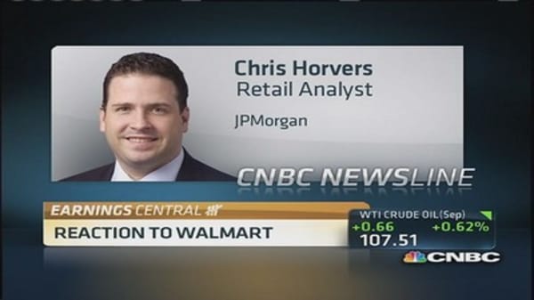 Wal-Mart's earnings meet expectations but sales slip