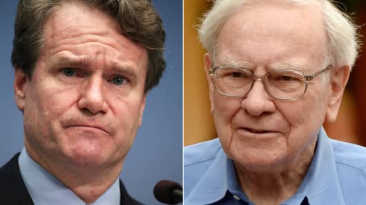 Brian Moynihan, CEO of Bank of America, and Warren Buffet, CEO of Berkshire Hathaway