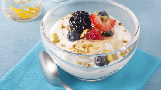 Greek yogurt for breakfast!