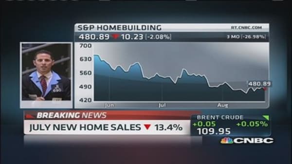 New home sales down 13.4% in July