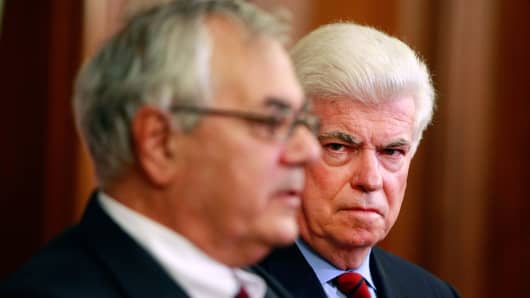 Barney Frank, left, and Christopher Dodd in 2008