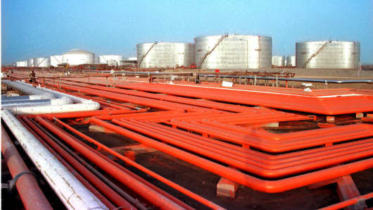An oil refinery in the main industrial Gulf port of Bandar-Abbas, Iran.