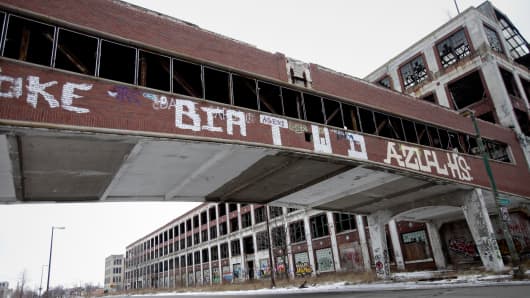 The former Packard Plant in Detroit.