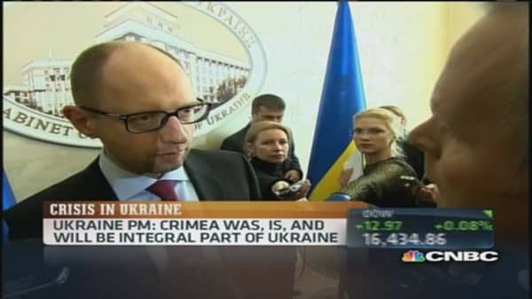 Ukraine PM: Crimea is part of Ukraine, no concessions