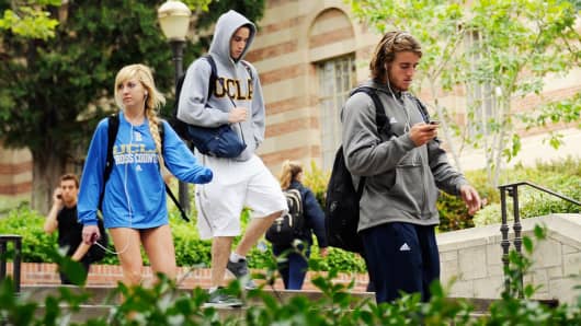 Students on the campus of UCLA