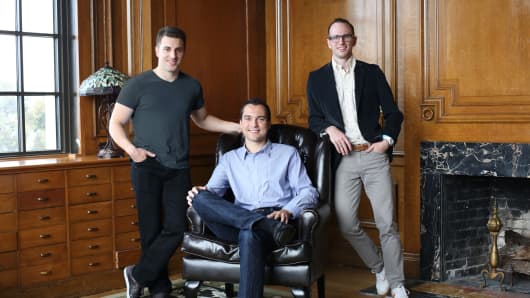 (Left to right) Brian Chesky, Nathan Blecharczyk and Joe Gebbia, co-founders of Airbnb