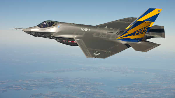 The U.S. Navy variant of the F-35 Joint Strike Fighter.
