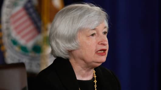 U.S. Federal Reserve Board chair Janet Yellen holds a news conference in Washington September 17, 2014.