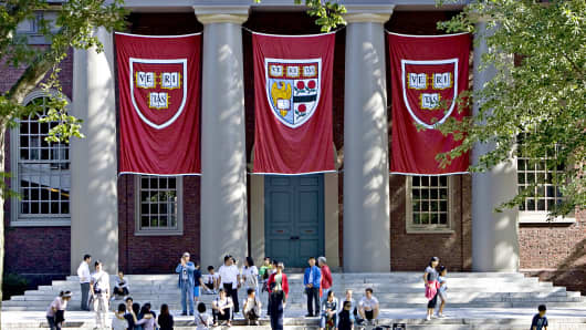 Harvard University campus in Cambridge, Massachusetts.