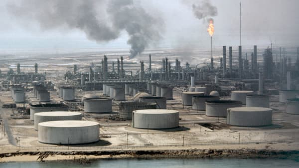 The Aramco oil refinery in Dahran, Saudi Arabia.