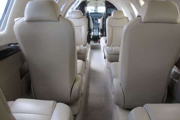 Cessna Citation CJ4 cabin interior.