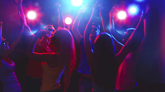 Young people partying