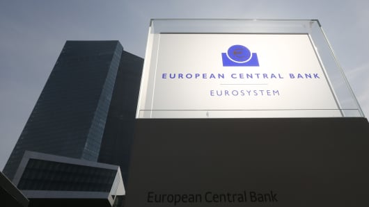 The new ECB headquarters in Frankfurt, Germany.