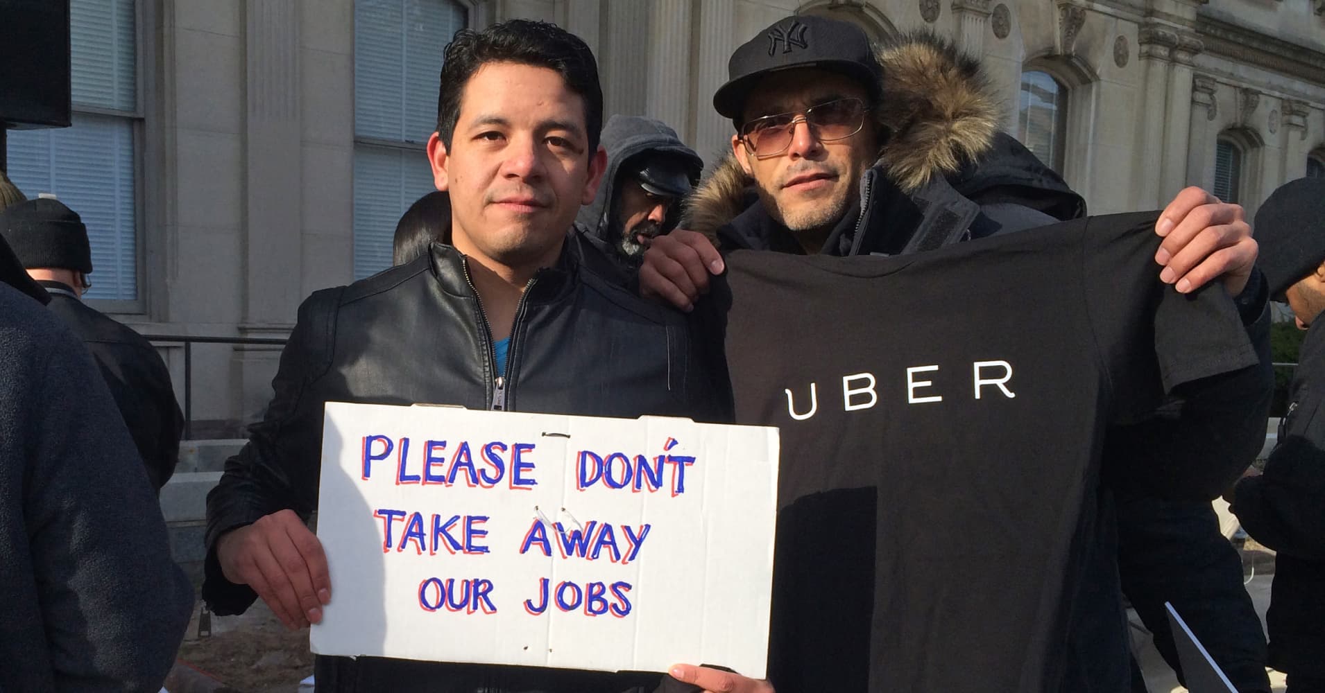 Uber drivers protest against proposed New Jersey rules