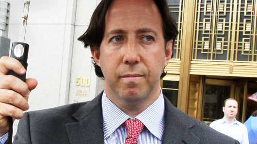 Michael Kimelman, co-founder of Incremental Capital, leaves federal court after being sentenced in New York, Oct. 12, 2011.