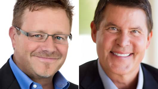 DocuSign founder Tom Gonser (left) and Keith Krach, chairman and CEO