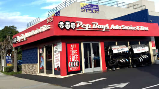 A Pep Boys Auto Service location in Lakewood, California.