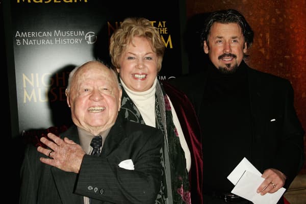 Actor Mickey Rooney, his wife Jan Rooney and son Chris Rooney.