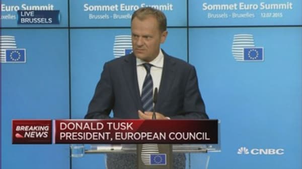 EU reaches agreement on Greece: EC President Tusk
