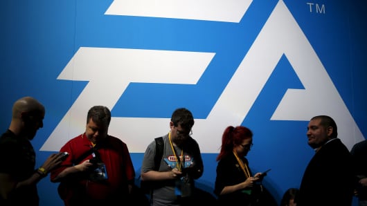 An Electronic Arts (EA) video game logo is seen at the Electronic Entertainment Expo in Los Angeles last year.