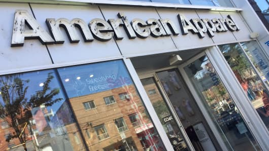 American Apparel store on Queen's Street in Toronto, ON.