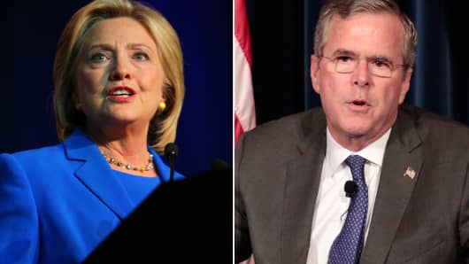 Hillary Clinton and Jeb Bush