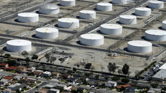 A Shell Oil facility in Carson, California