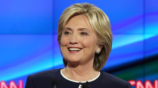 Hillary Clinton at the presidential debate on October 13, 2015 in Las Vegas.