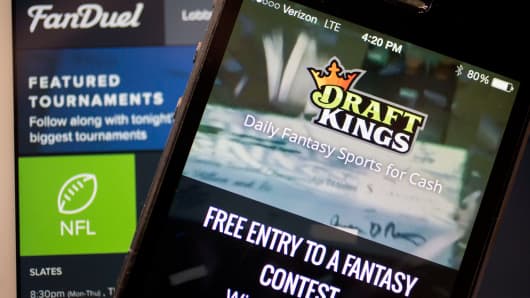 The DraftKings app and FanDuel website.