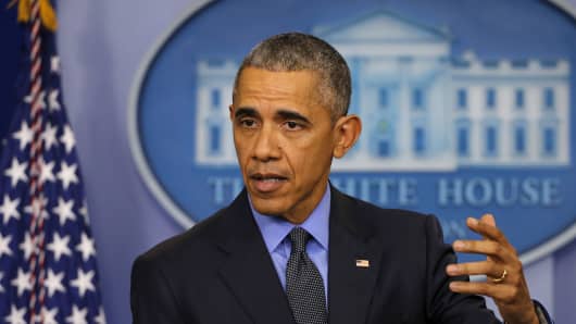 U.S. President Barack Obama holds his end of the year news conference at the White House in Washington