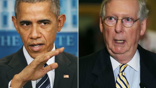 Barack Obama and Mitch McConnell