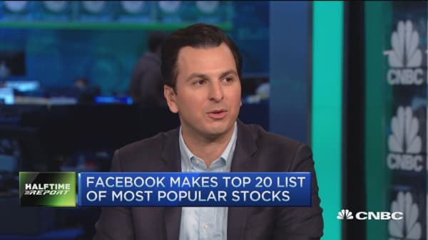Facebook among most popular stocks