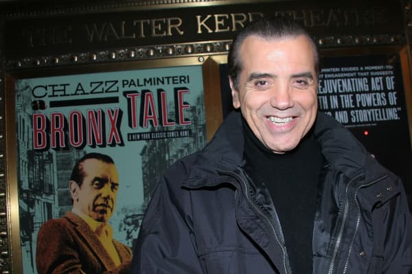 Chazz Palminteri signs autographs at the reopening of "A Bronx Tale" on Broadway after the Stagehands' strike ends at Walter Kerr Theatre on November 29, 2007 in New York City.