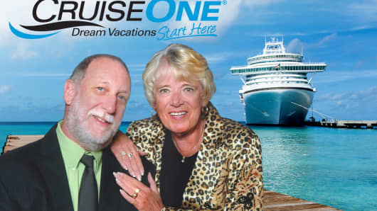 CruiseOne co-owners Robert and Bobbye Haupt claim their business is on track to earn more than $3 million in revenues this year.