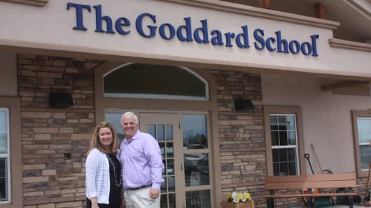 Scott and Abby Hussey, owners of The Goddard School