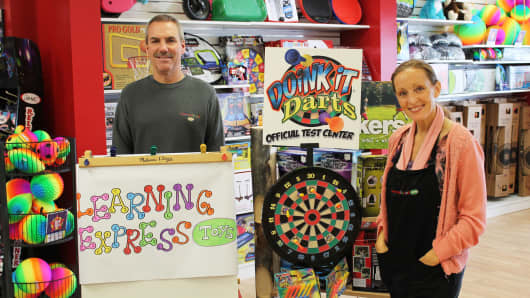 Todd and Connie Jacob, owners of three Learning Express Toys franchises in Ohio.
