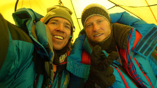 Explorer Adrian Ballinger and photojournalist Cory Richards, climbers behind EverestNoFilter Snapchat