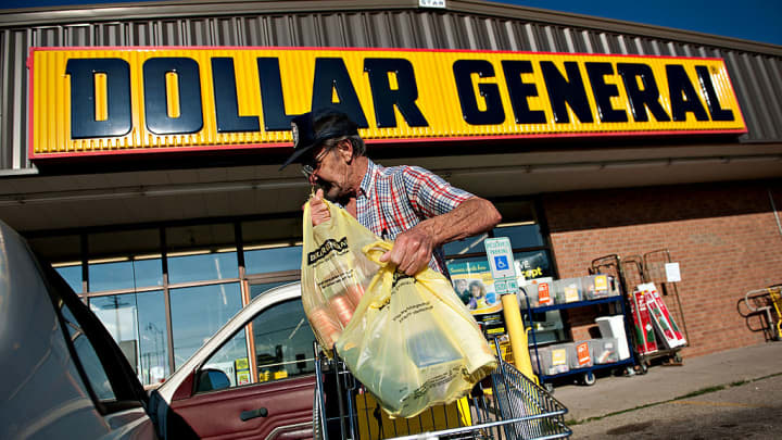 A shopper at a Dollar General store