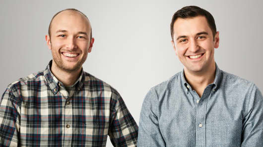 (left to right) Lyft co-founders Logan Green and John Zimmer