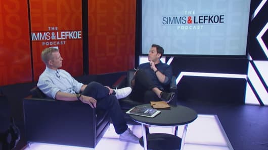 Bleacher Report’s Chris Simms & Adam Lefkoe taping the “Simms & Lefkoe Podcast”