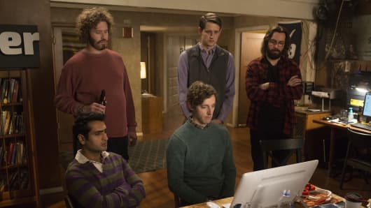 Kumail Nanjiani, T.J. Miller, Thomas Middleditch, Zach Woods, Martin featured in Silicon Valley